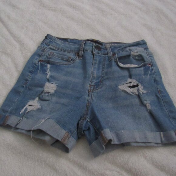 Aeropostale Pants - Aeropostale High Waisted Midi Blue Jean Shorts  Size 0  USED